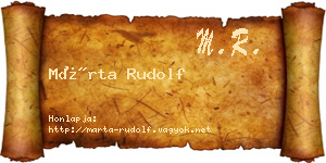 Márta Rudolf névjegykártya